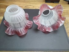 Pair vintage cranberry frosted - pair,