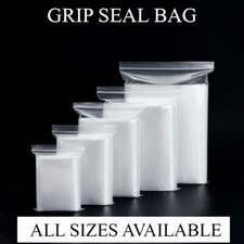 Grip Seal Bags Self Resealable Grip Poly Plastic Clear Mix S to L All Sizes