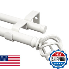 KAMANINA Double Curtain Rod 48