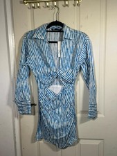 Womens Blue and White Striped