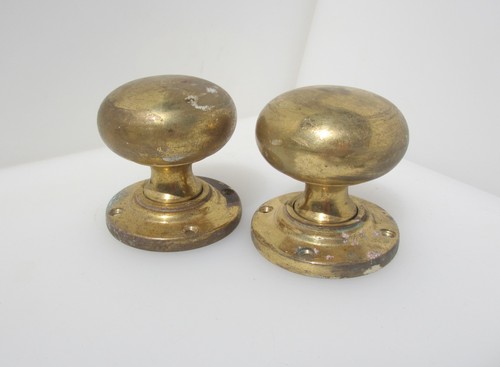 Large vintage brass door knobs - large,