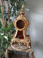 19th Century Antique Large  Rococo Style Brass Mantle Clock CASE ONLY