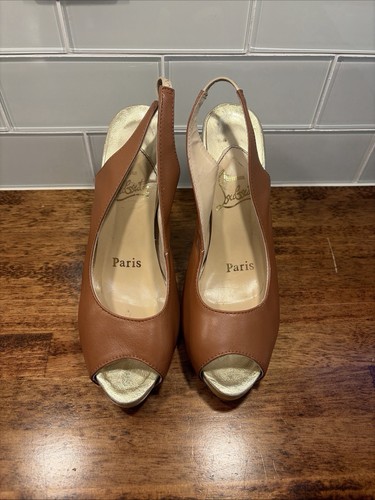 Leather red bottom slingback - leather,