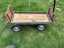 Steiff wooden pull along wagon cart - Vintage - Steiff Trolley