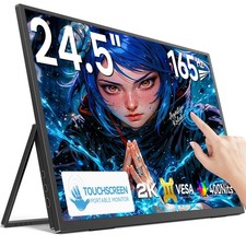 UMax 24 Touch 24.5" 2K QHD Portable Desktop Monitor 165Hz Freestanding with VESA