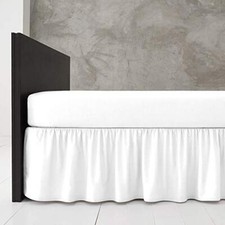 Plain Fitted Base Valance Sheet Poly Cotton Bed Skirt Single Double Super King