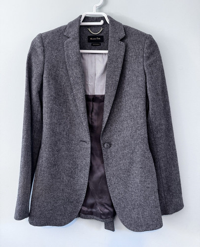 Massimo dutti grey wool tweed - massimo,