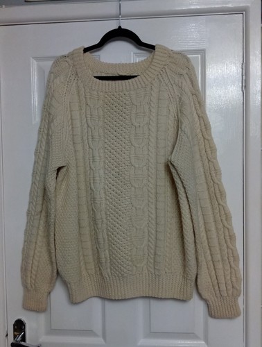 Handknitted ivory heavy - handknitted, chunky