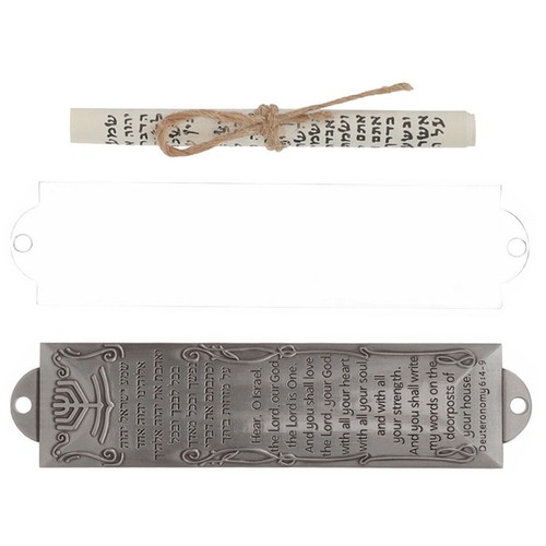Metal commandment mezuzah - metal,