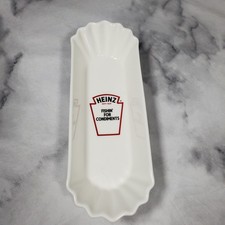 Heinz Sauce Holder Fishin' For Condiments White Ceramic Slim Accessory Gift 8”