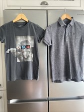 NEXT 2 x tops Bundle Boys Age 12 Chimp In 3D Glasses, Charcoal Polo Immaculate!