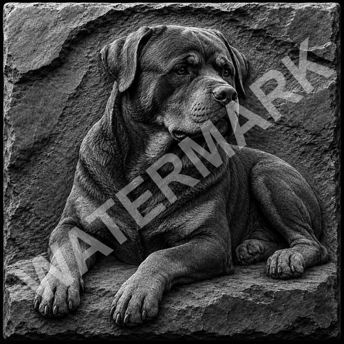 Rottweiler engraved slate