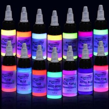 14 Color Tattoo Ink Set 1/2(15ml)/Bottle Professional Tattoo Fluorescent Ink Tat