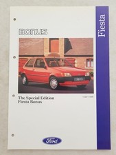FORD FIESTA BONUS 1.0 / 1.1 MODEL Car Sales Leaflet DEC 1991 #FA1050