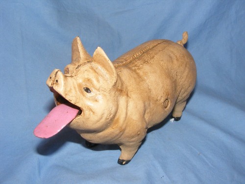 Pig money bank cast - bank, iron