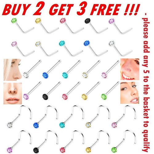 Nose studs straight screw - studs, l