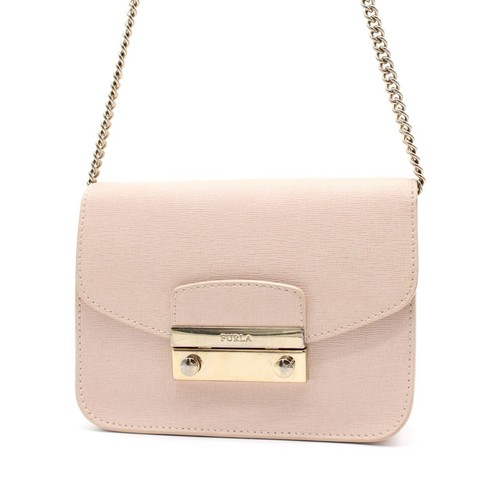 Leather pink beige chain - leather,