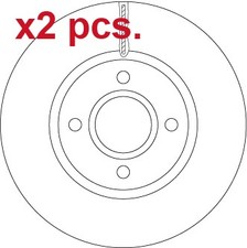 X2 PCS FRONT BRAKE DISC ROTOS X2 PCS SET DF6509 TRW I