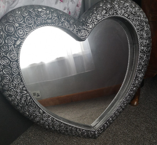 Silver heart shape wall - heart,