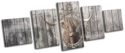 Shabby chic highland cow - shabby,