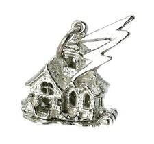 STERLING SILVER OPENING HAUNTED HOUSE CHARM      