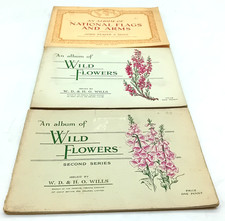 3X WILLS / PLAYER CIGARETTE CARD SETS in Albums - Wild Flowers / National Flags