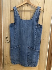 Ladies TopShop Denim Pinafore Top - Size 12 - Blue