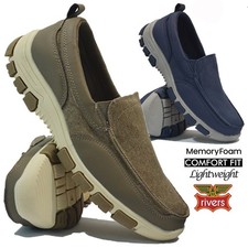 MENS MEMORY FOAM CASUAL SLIP ON DRIVING BOAT WALKING RUNNING SHOES TRAINERS SIZE