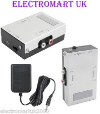 TURNTABLE PRE AMP AMPLIFIER STEREO PHONO RCA LINE LEVEL INC MAINS POWER ADAPTOR