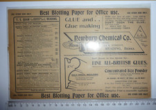 Vintage Advertising Blotter: NEWBURY CHEMICAL Co [Reading Berks] - Glue/Gelatine