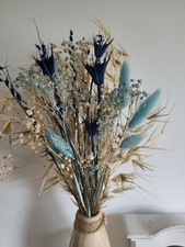 DRIED FLOWER BOUQUET 40CM HANDMADE NATURAL MIXED - BLUES