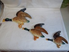 Vintage set of 3 Falcon Ware / Sylvac flying duck wall plaques