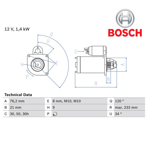 Starter bosch 986 - starter, 0.986.026.220