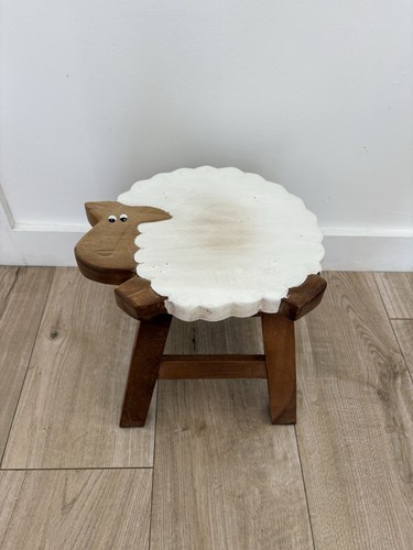 Vintage wooden sheep stool - wooden,