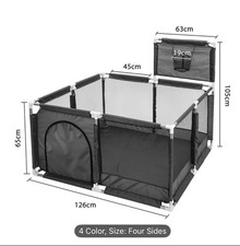 4 Sides Playpen by house & Round Zipper Door PlayPen