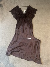 Zara Brown Satin And Lace
