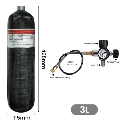 Carbon fiber cylinder - 3l, high
