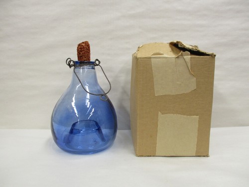 Vintage blue hanging glass - hanging, fly