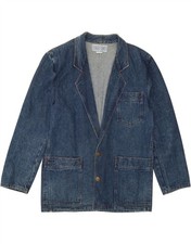 LEADER Mens Denim Blazer Jacket UK 36 Small Blue Cotton AL10