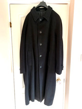 HAMMERSLEY MENS LONG BLACK WOOL/CASHMERE COAT SIZE XL NEW NO TAGS