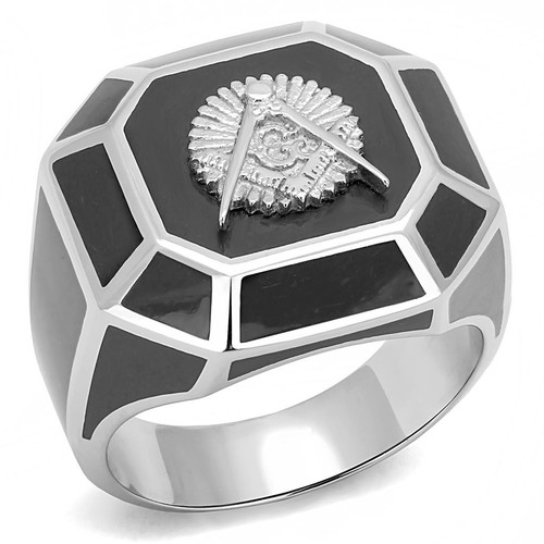 Mens masonic ring silver - mens, epoxy