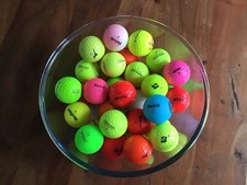 38 x Multicoloured Premium Brands Golf Balls in V Good Condition