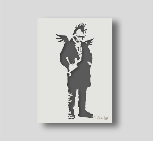 Reusable banksy punk angel - reusable,