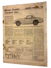 motor trader service data No442 triumph TR4A november 1965 car soft booklet old!