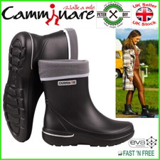 WOMEN WELLIES Ladies Wellingtons Camminare EVA WOMENS BOOTS Roma BLACK