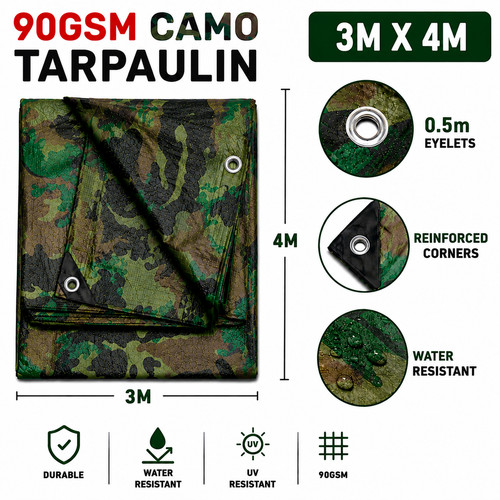 Camouflage tarpaulin 4m - camouflage,