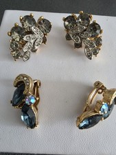 Vintage Sphinx Signed  Clip On Earrings , 2 pairs 