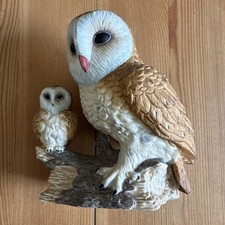 Leonardo Collection Fine Porcelain Foreign Barn Owls Figurine Mother & Baby Owl