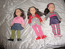 3 Vintage 18" Madame Alexander Favorite Friends Dolls mostly in original outfits