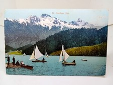 St Moritzer See Sailing Boats Row Boats Switzerland Postcard 1908
